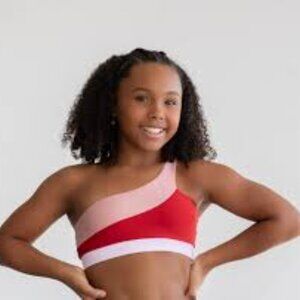 AS Dancewear single shoulder Forro bra top